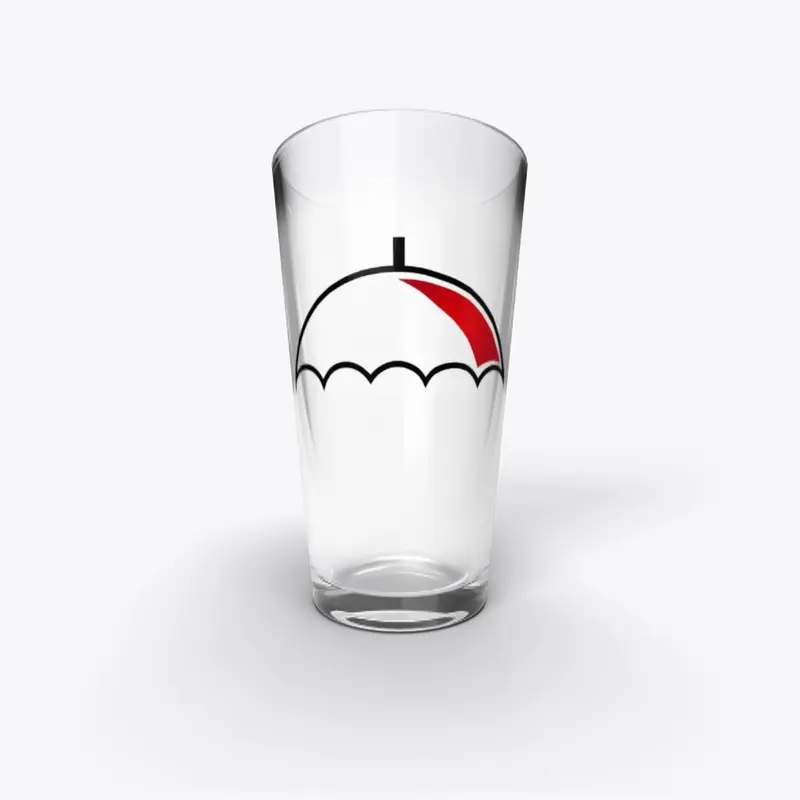 Red Umbrella Pint Glass